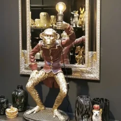 Stehlampe Affe gold Cheetah Werner Voß Höhe 90 cm