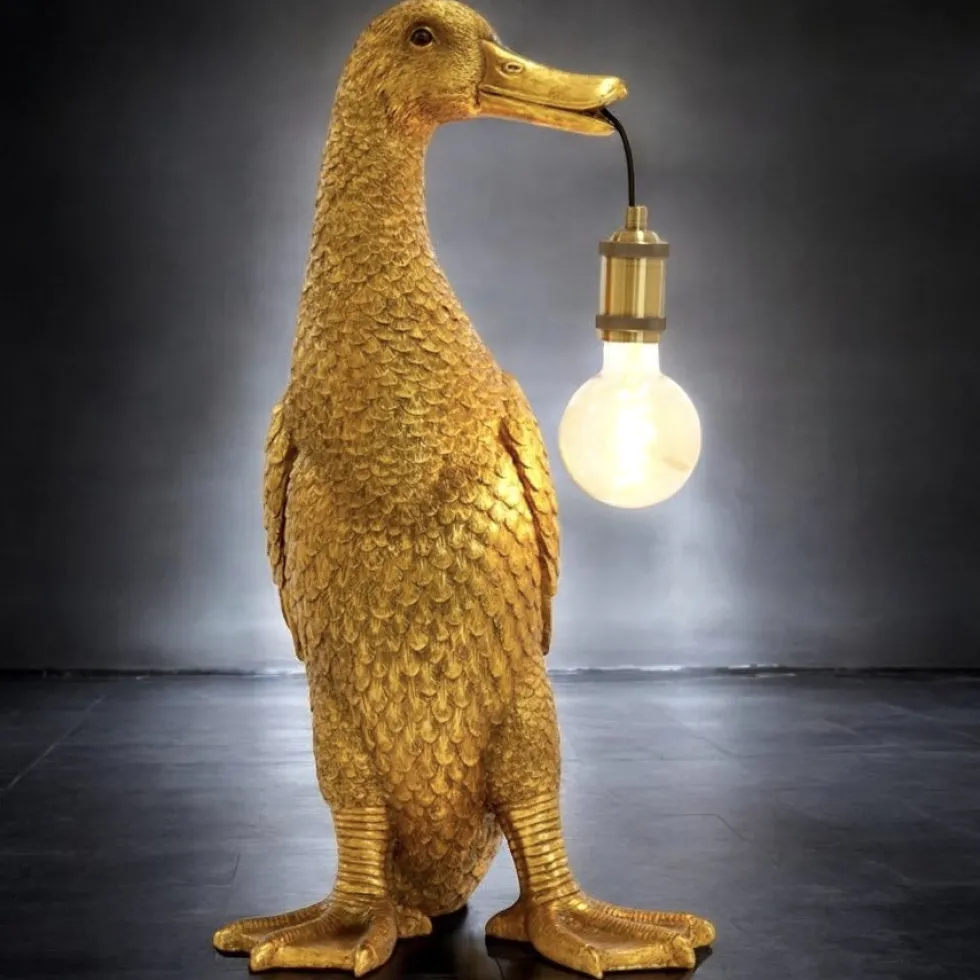 Stehlampe Ente DUFFY gold Höhe 65 cm