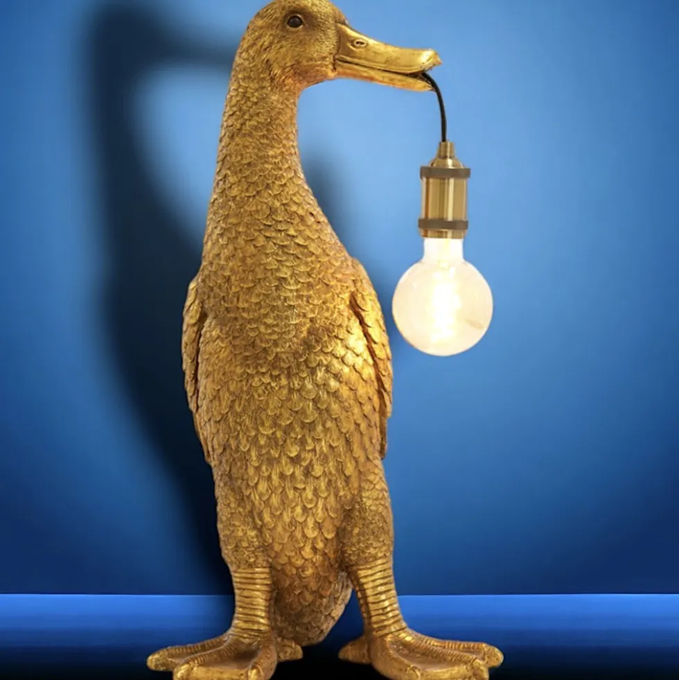 Stehlampe Ente DUFFY gold Höhe 65 cm