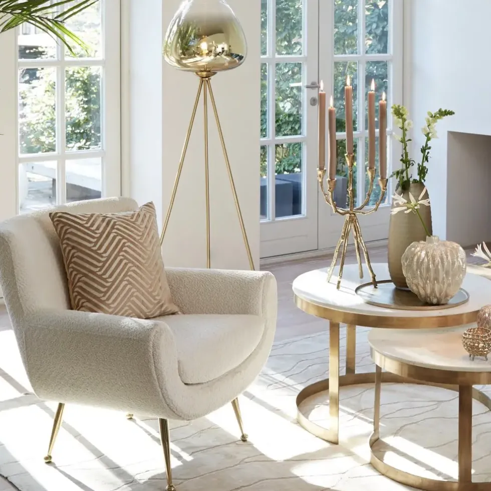 Stehlampe gold Melina Höhe 146 cm