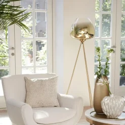 Stehlampe gold Melina Höhe 146 cm