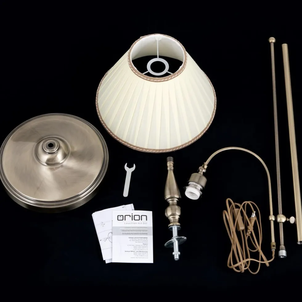Stehlampe Thalea messing antik Höhe 183 cm