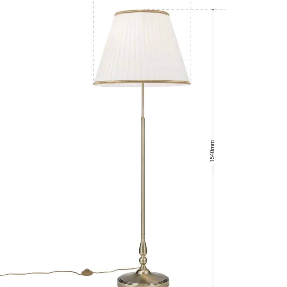 Stehlampe THEO messing antik Höhe 154 cm