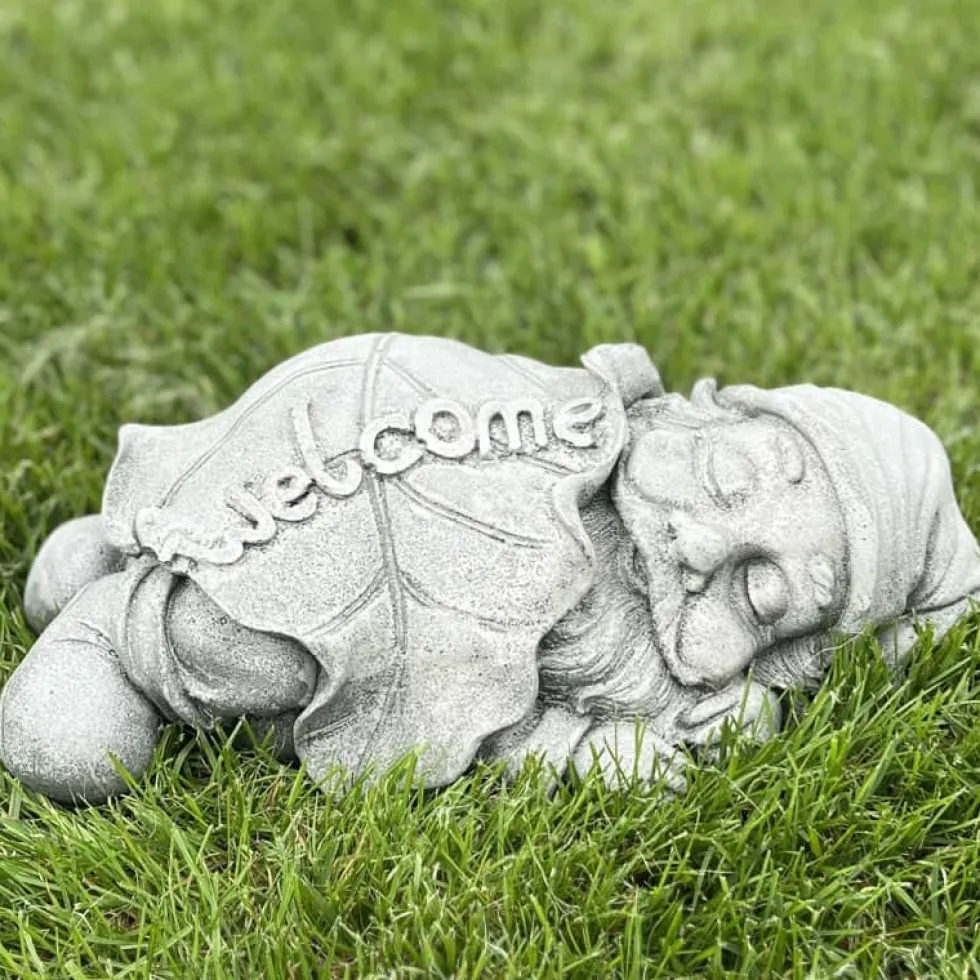 Steinfigur Garten Wichtel Floh B 30 cm