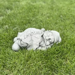 Steinfigur Garten Wichtel Floh B 30 cm