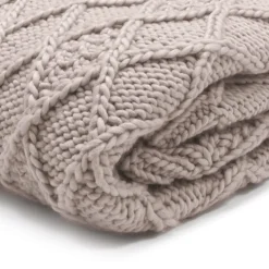 Strickdecke Darcy Magma taupe 130×170