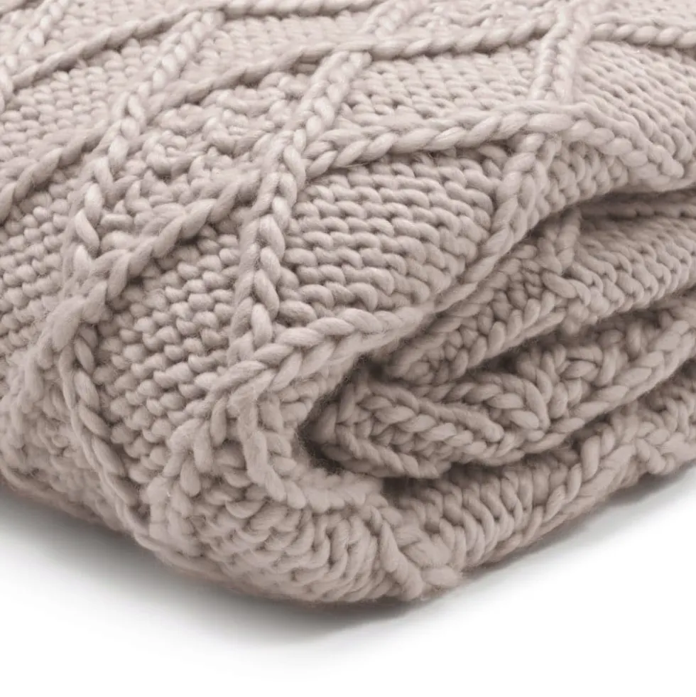 Strickdecke Darcy Magma taupe 130×170