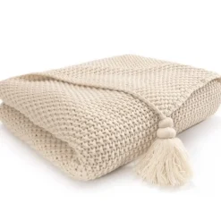 Strickdecke LISETTE Magma beige 130×170 cm