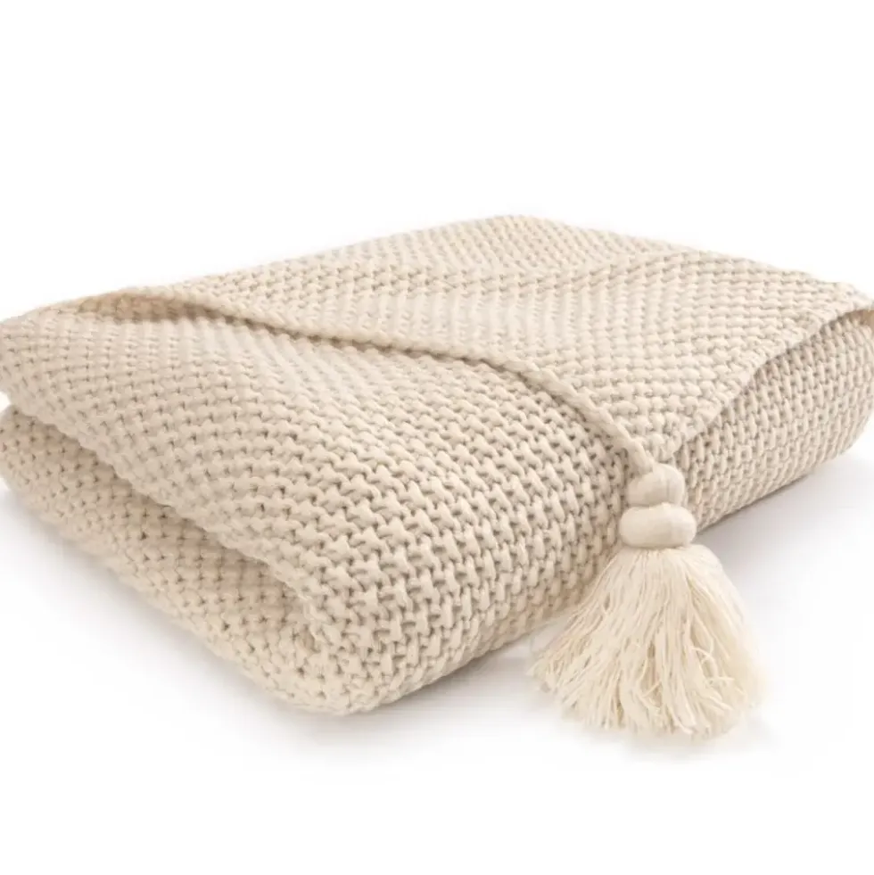 Strickdecke LISETTE Magma beige 130×170 cm