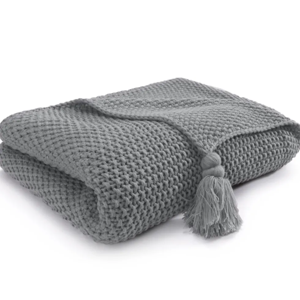 Strickdecke Magma LISETTE grau 130×170 cm