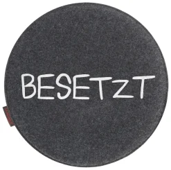 Stuhlkissen AVARO Magma “FREI/BESETZT” grau ø 35 cm