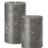 Stumpenkerze anthrazit Rustic 4er Set