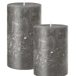 Stumpenkerze anthrazit Rustic 4er Set