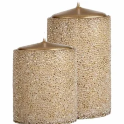 Stumpenkerze antikgold 4er Set Delia