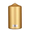 Stumpenkerze 2er Set gold metallic 15×8 cm