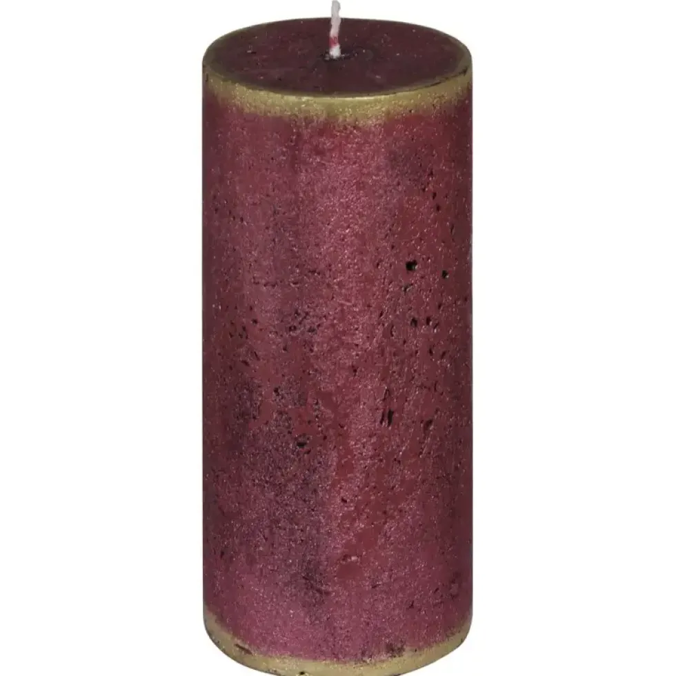 Stumpenkerze 2er Set Tivo burgund Höhe 15 cm