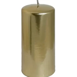 Stumpenkerze 2er Set Viato Kaheku Metallic Höhe 14 cm gold
