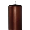 Stumpenkerze glänzend 2er Set Cylinderkerze Sicilia kupfer Höhe 15 cm