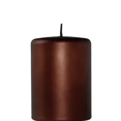 Stumpenkerze glänzend 2er Set Cylinderkerze Sicilia kupfer Höhe 15 cm