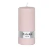 Stumpenkerze rosa 4er Set Powder Kaheku 7×15 cm