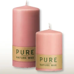 Stumpenkerze rosa 4er Set Pure Naturwachs