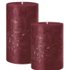 Stumpenkerze rot Rustic 4er Set