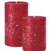 Stumpenkerze rot Rustic 4er Set