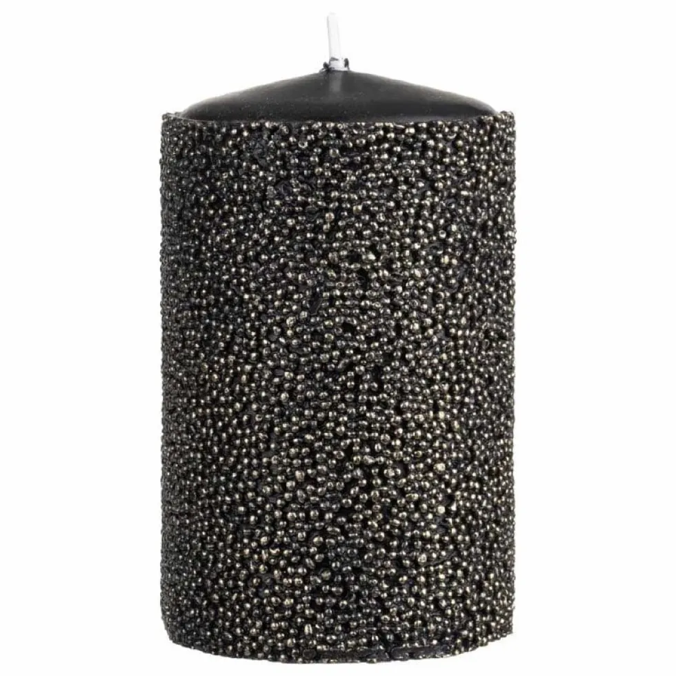 Stumpenkerze schwarz 4er Set Delia