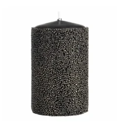 Stumpenkerze schwarz 4er Set Delia