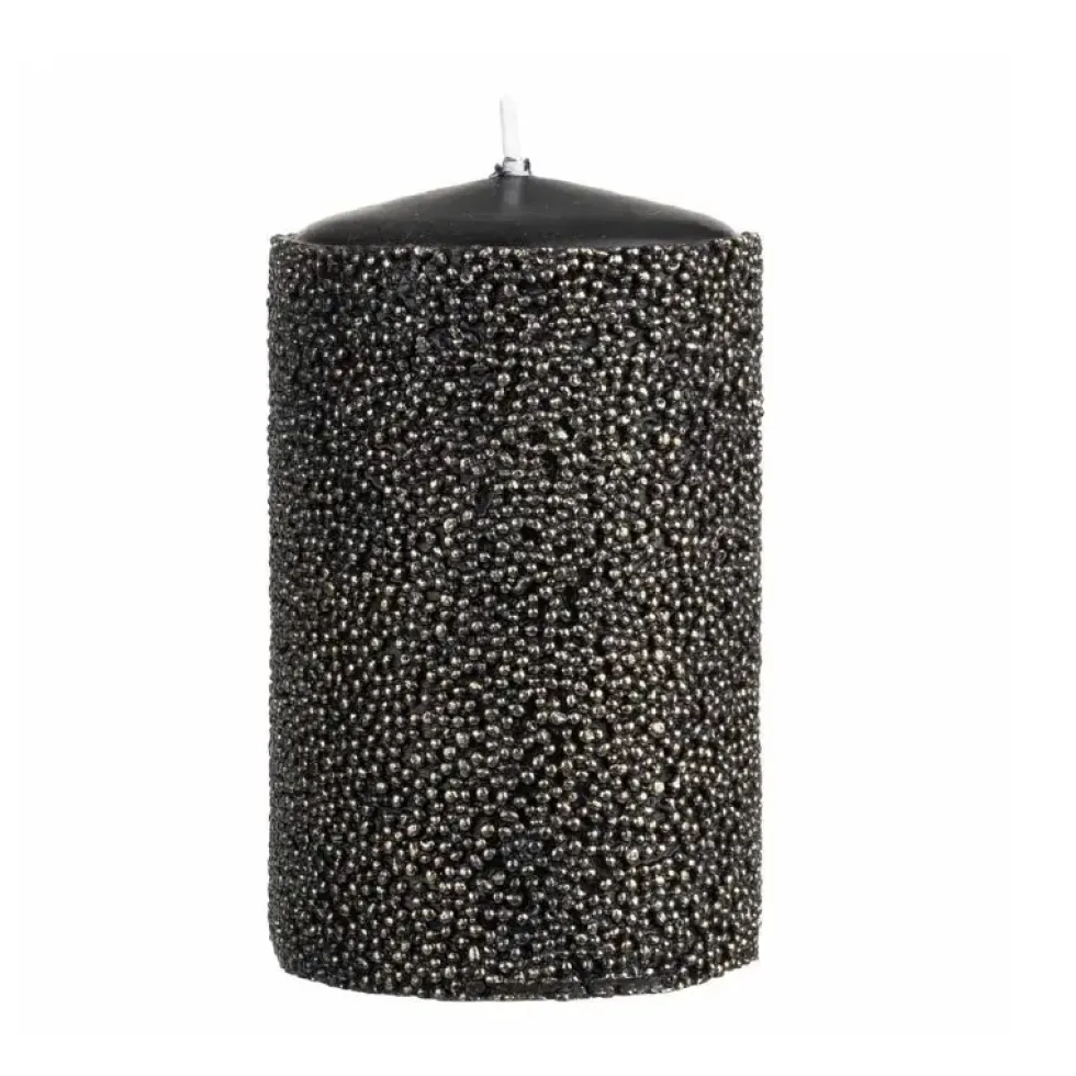 Stumpenkerze schwarz 4er Set Delia