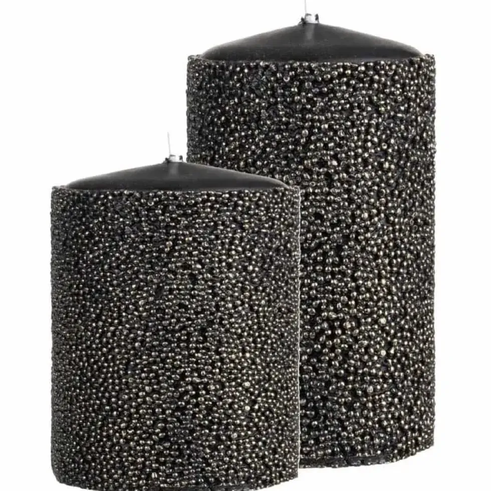 Stumpenkerze schwarz 4er Set Delia