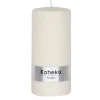 Stumpenkerze weiß 4er Set Powder Kaheku creme 7×15 cm