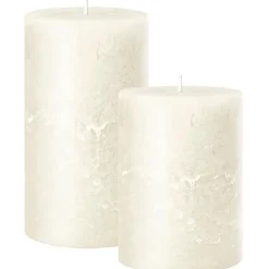 Stumpenkerze weiß Rustic 4er Set