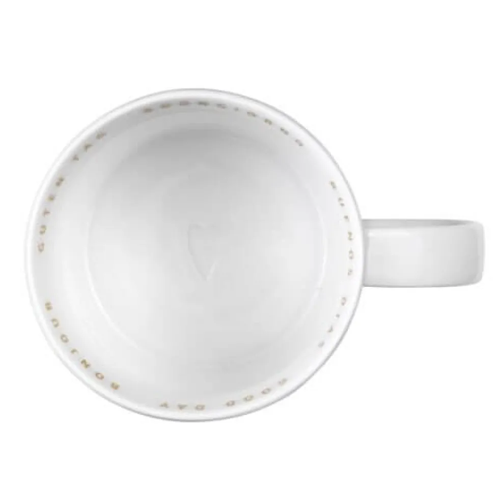 Tasse mit Spruch BREAKFAST Porzellan Räder Design 250 ml
