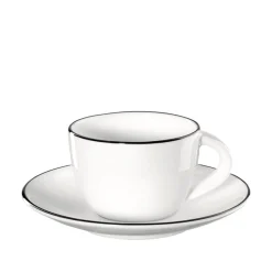 Tasse mit Untertasse weiß Asa ligne noire