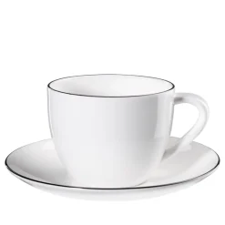 Tasse mit Untertasse weiß Asa ligne noire
