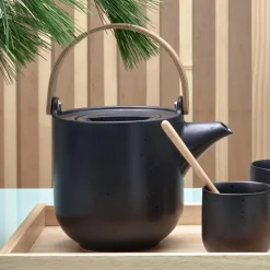 Teekanne Porzellan schwarz ASA coppa kuro 1 l