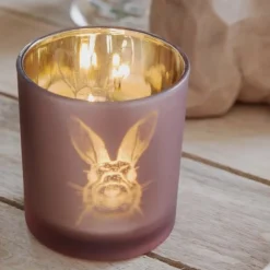 Teelichthalter Edzard Ostern Hase rosa gold 2er Set
