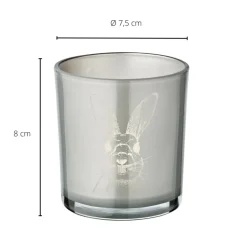 Teelichthalter Edzard Ostern Hase grau gold 2er Set