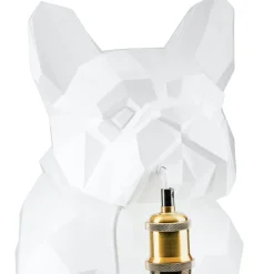 Tischlampe Bulldogge weiß Höhe 46 cm