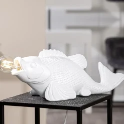 Tischlampe Fisch KOI weiß L 51 cm