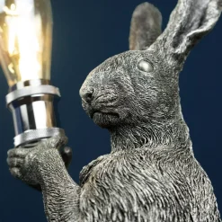 Tischlampe Hase Meister Lampe silber Werner Voß Höhe 48 cm