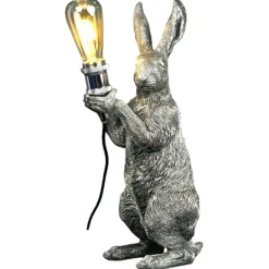 Tischlampe Hase Meister Lampe silber Werner Voß Höhe 48 cm
