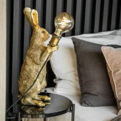 Tischlampe Hase Meister Lampe gold Werner Voß Höhe 48 cm