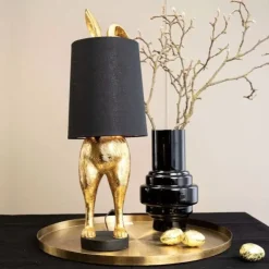 Tischlampe Hiding Bunny gold schwarz Werner Voß Höhe 74 cm