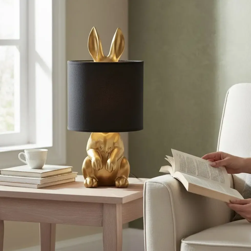 Tischlampe Kaninchen gold Carl Höhe 42 cm