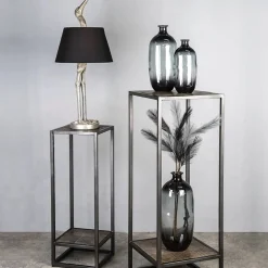 Tischlampe Kranich silber Höhe 82 cm