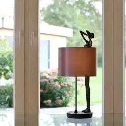 Tischlampe LADY schwarz Casablanca Design Höhe 61 cm