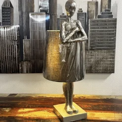 Tischlampe MAN silber Casablanca Höhe 58 cm