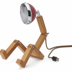 Tischlampe MINI WATTSON Piffany Copenhagen rot aus Eschenholz